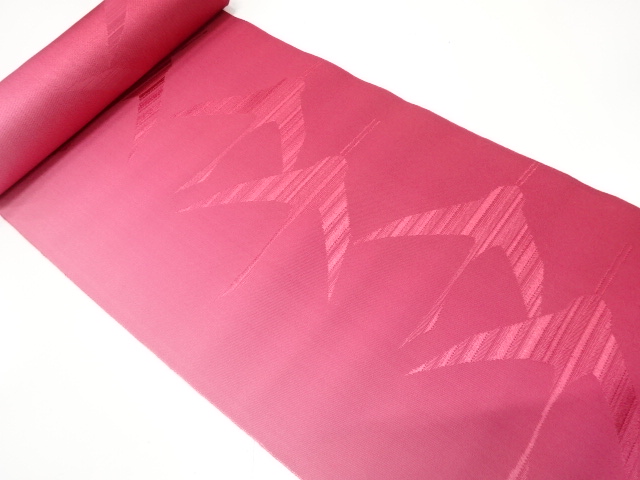 アンティーク　群鶴模様織り出し　八寸帯地反物